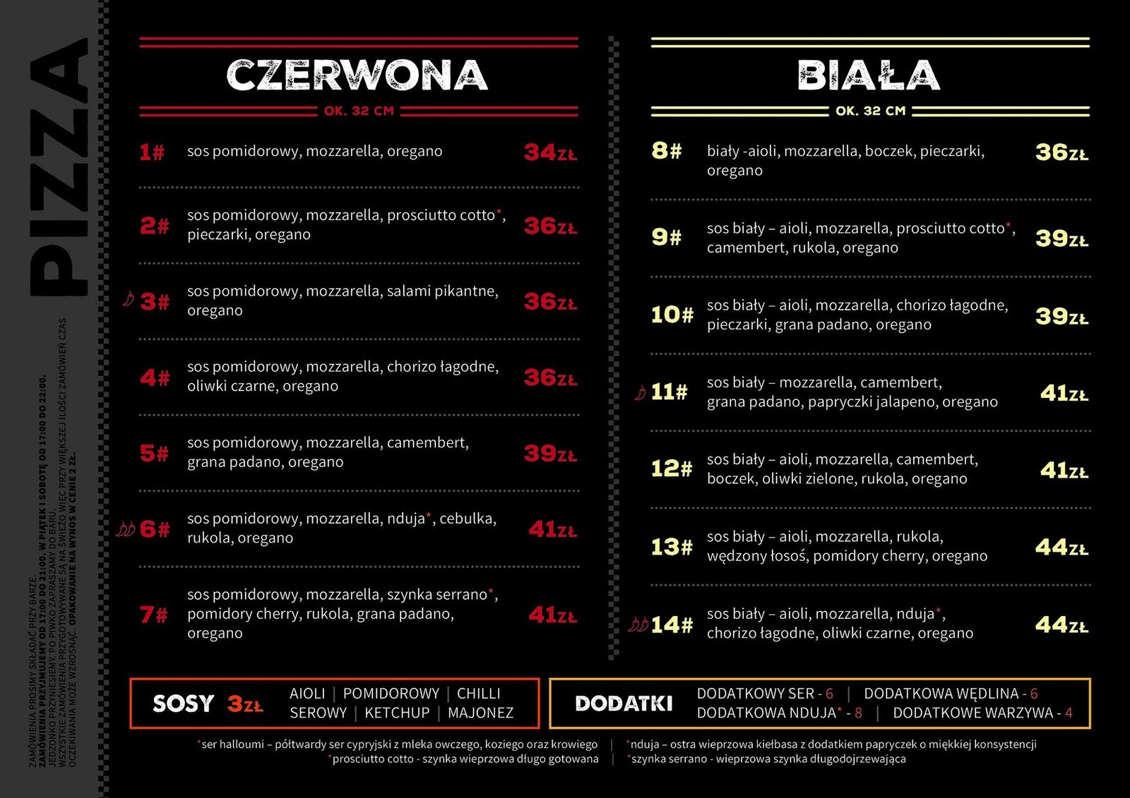 Menu pizza Z Innej Beczki